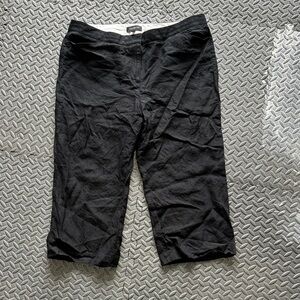 Talbots Black Linen Capri Pants